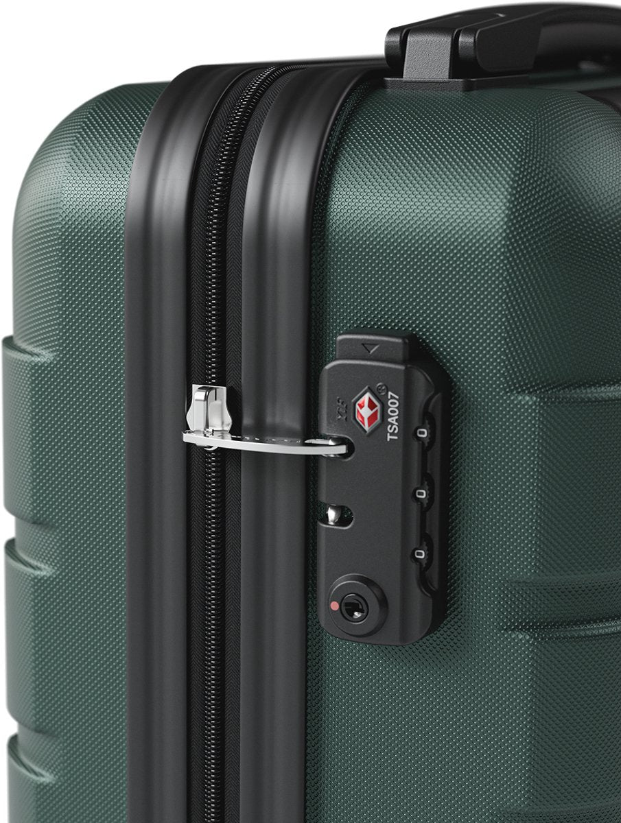TRVLMORE Underseat Handbagagekoffer – 40 x 30 x 20 cm – 24 L – TSA-slot – 2 Wielen – Donkergroen