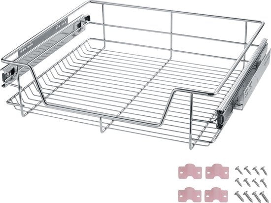 tectake® - Uitschuifbaar Telescopisch keukenrek - voor o.a. keukenkast - 60 cm breed - 402017