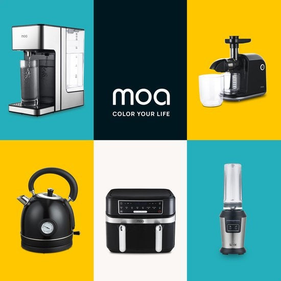 MOA Blender - Blender to Go - Mini Blender - 2 Tritan Bekers van 600ml - Smoothie Maker - 800W - Zilverkleurig - MB10S