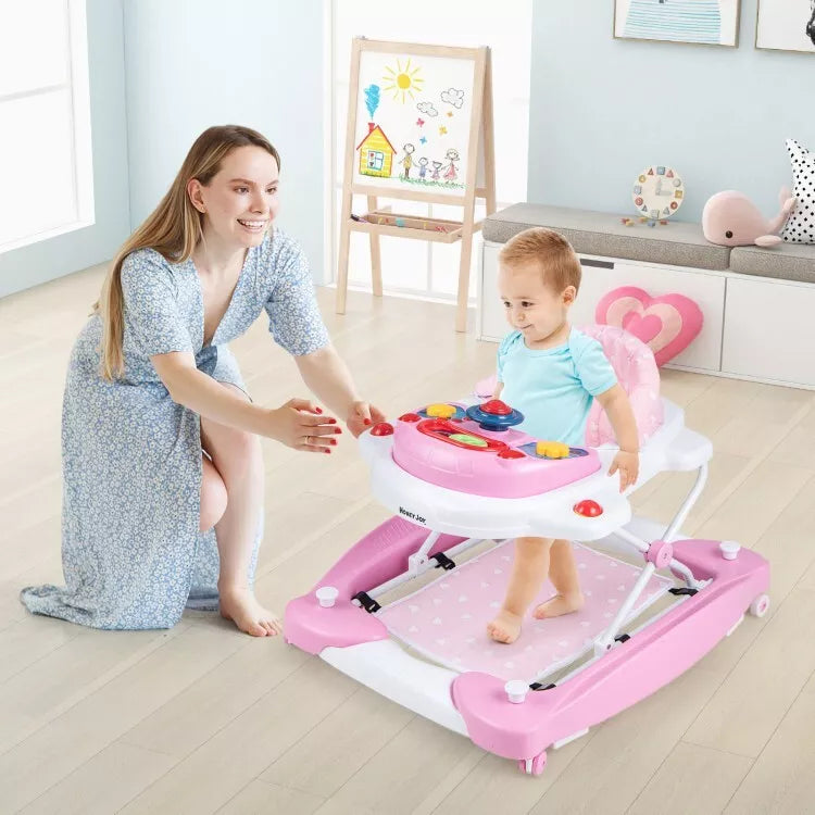 Coast Baby Loopwagen - Opvouwbaar - 6 x 1 - Verstelbaar hoogte -  71 x 61 x 50 cm - Roze