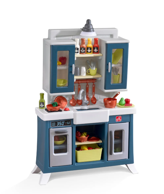 Step2 Modern Farmhouse Speelkeuken - Blauw/Wit/Grijs - 76,2 x 121,9 cm