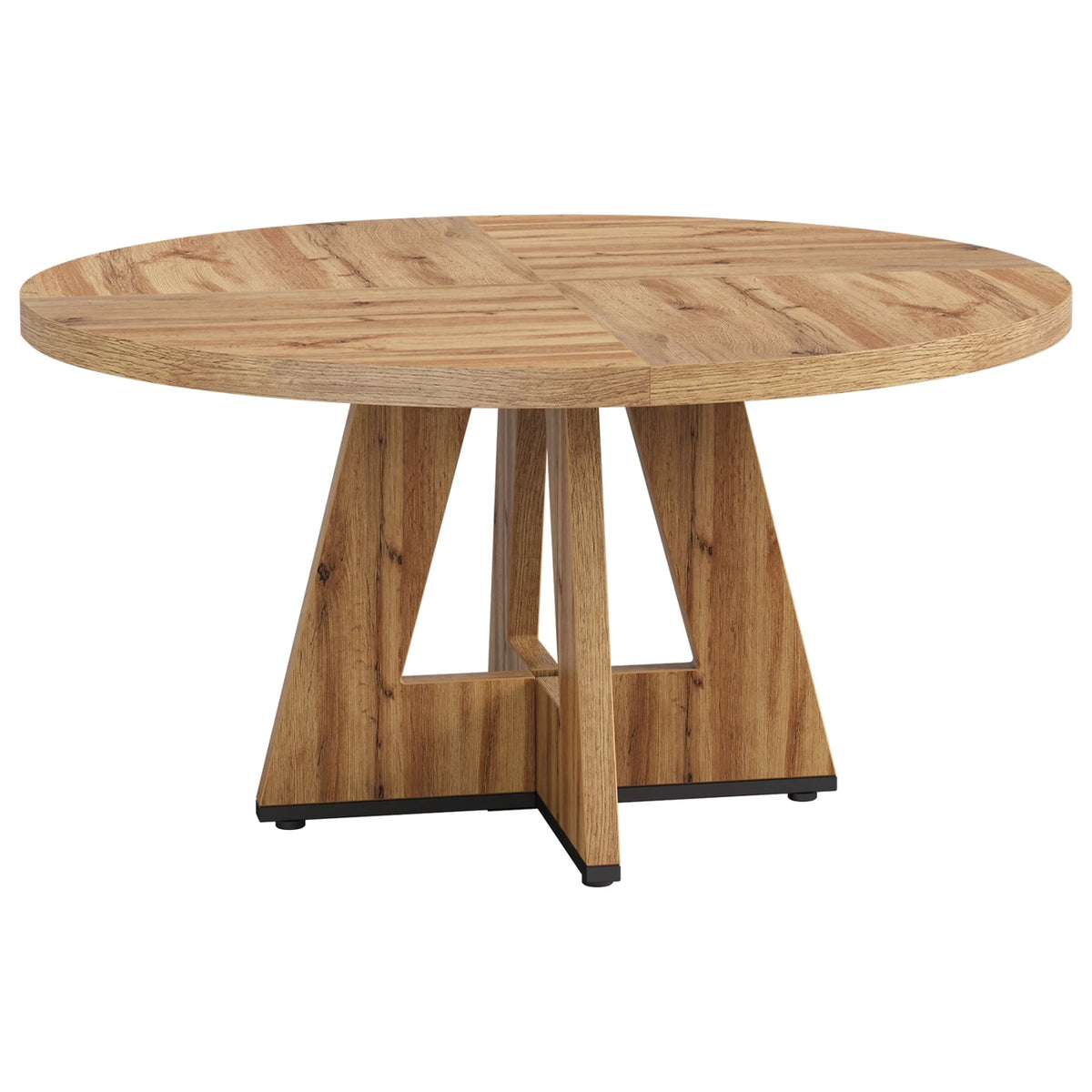 Lantine Ronde Eettafel 120 cm - Landelijke Keukentafel voor 4 Personen - Stevig Metalen Frame - Rustieke Afwerking