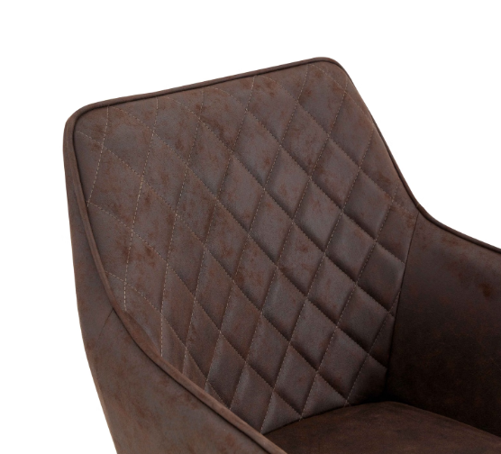 Multifurn Elin Eetkamerstoelen - Set van 2 - Microleder - 59 x 44 x 82 cm - Bruin