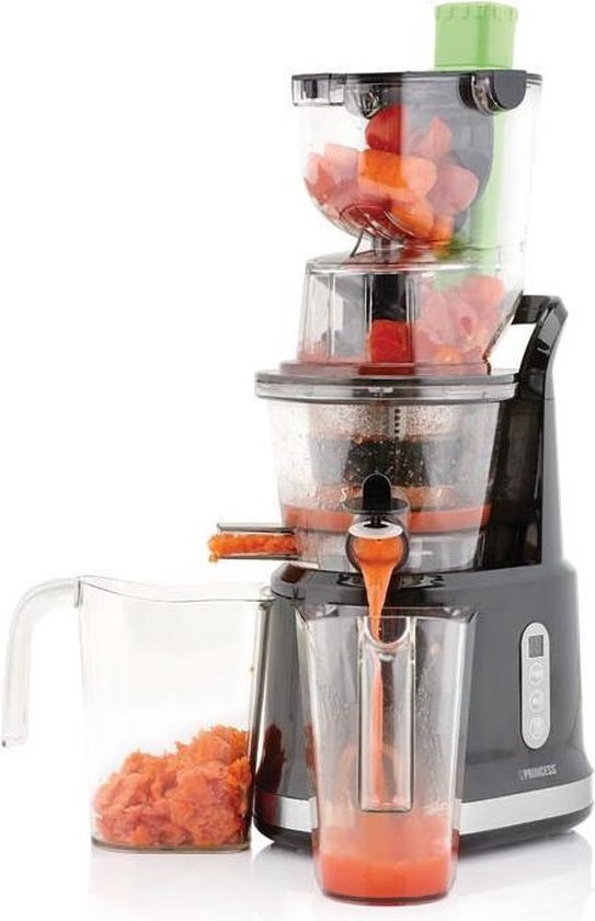 Princess Slowjuicer 202045 – Sapcentrifuge - Juicer - Extra grote vulopening – Hoge sapopbrengst