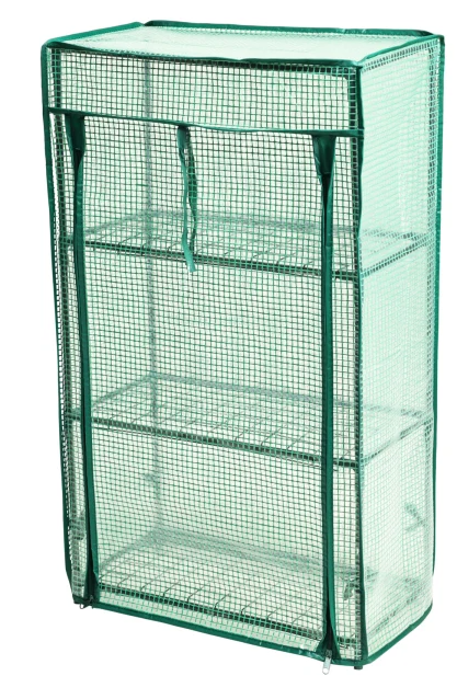 Koopman – Kweekkas Mini – 46 x 24 x 80 cm – Voorzien Van Stevig Metalen Frame En Compact Verticaal Design – Voor Balkon En Terras – Groen Metaal En Kunststof