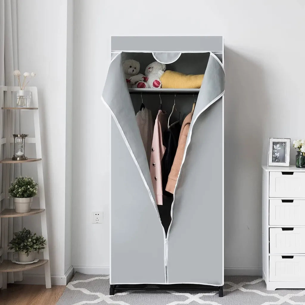 Coast kleurkeuze garderobe stofkast met kleding staafgrijs 75 x 50 x 170 cm
