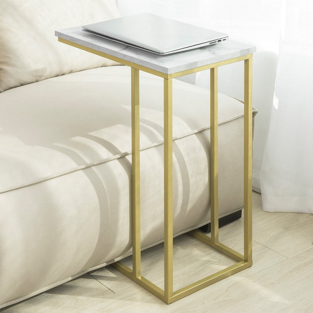SoBuy FBT87-G Industriele Bijzettafel - Gouden Frame - 48x61x30 cm