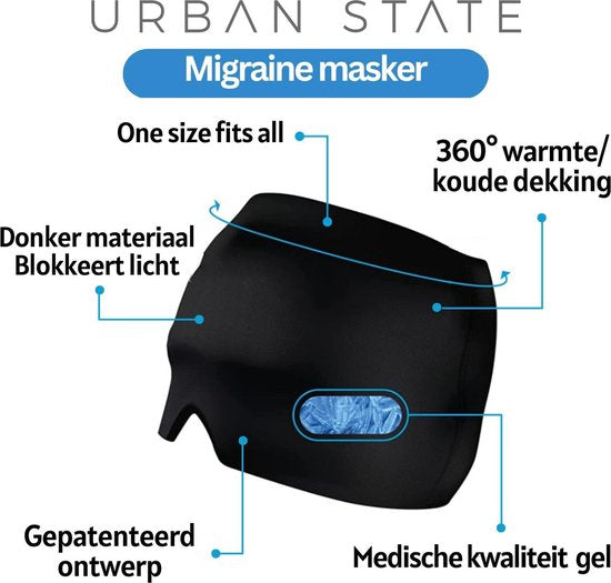 Migraine muts - anti migraine masker - hoofdpijn masker - 600gram hot/cold pack