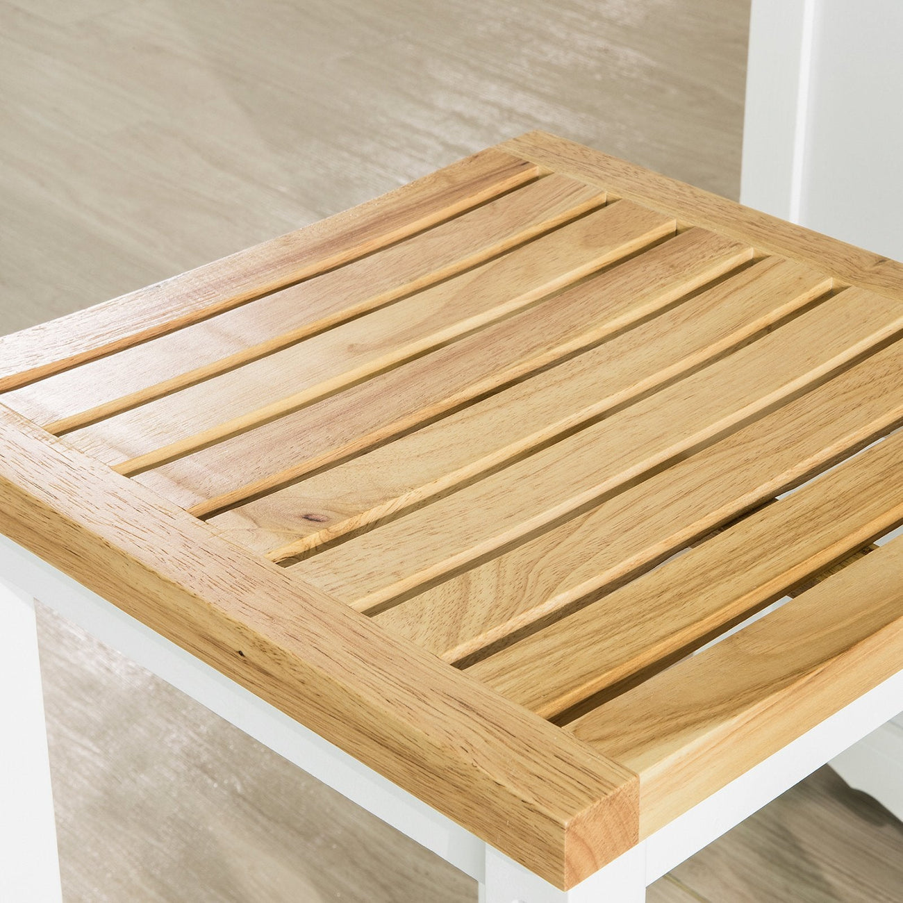 SoBuy FST29-WNx2 Barkruk set van 2 - Max. 100 kg - 35 x 35 x 61 cm - Wit/ Bruin