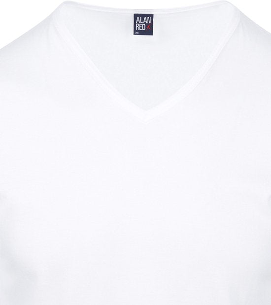 Alan Red Vermont T-Shirt V-Hals Wit (2Pack) - Maat L - Heren - Basic T-shirt