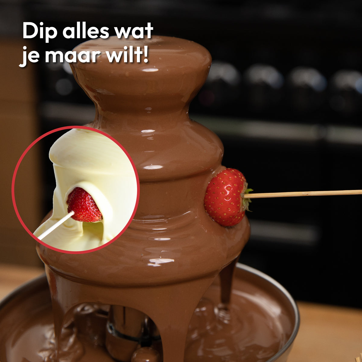 Gadgy - Chocolade fontein - Chocolade fondue - Gemakkelijk schoon te maken - 90 Watt - Rood