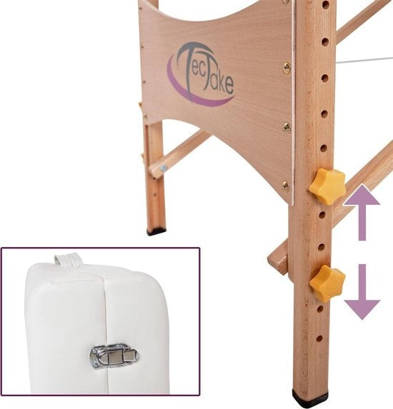tectake® - Massagetafel Behandeltafel - matras van 7,5 cm hoog + rolkussens en draagtas - behandelbank – incl. opbergtas – opvouwbaar