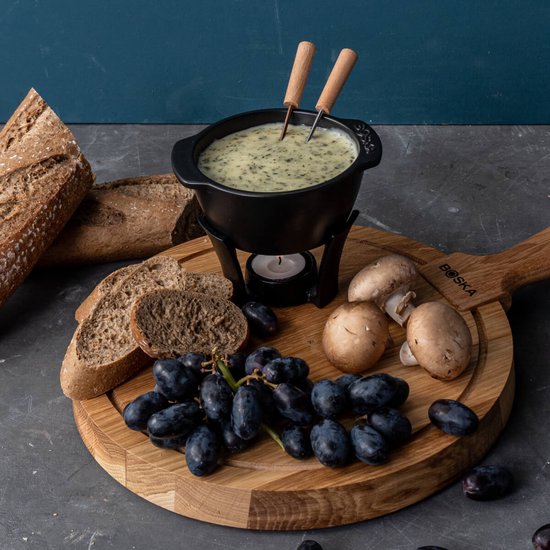 Boska Fondueset Party Mini - Fonduepan - Voor kaasfondue & saus - Zwart - 300 ml