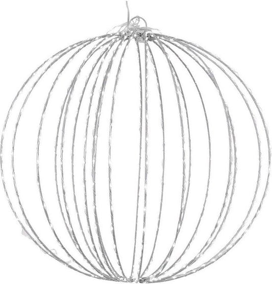 Luca Lighting Kerstverlichting Bal met Klassiek Witte LED Lampjes - Ø50 cm - Zilver