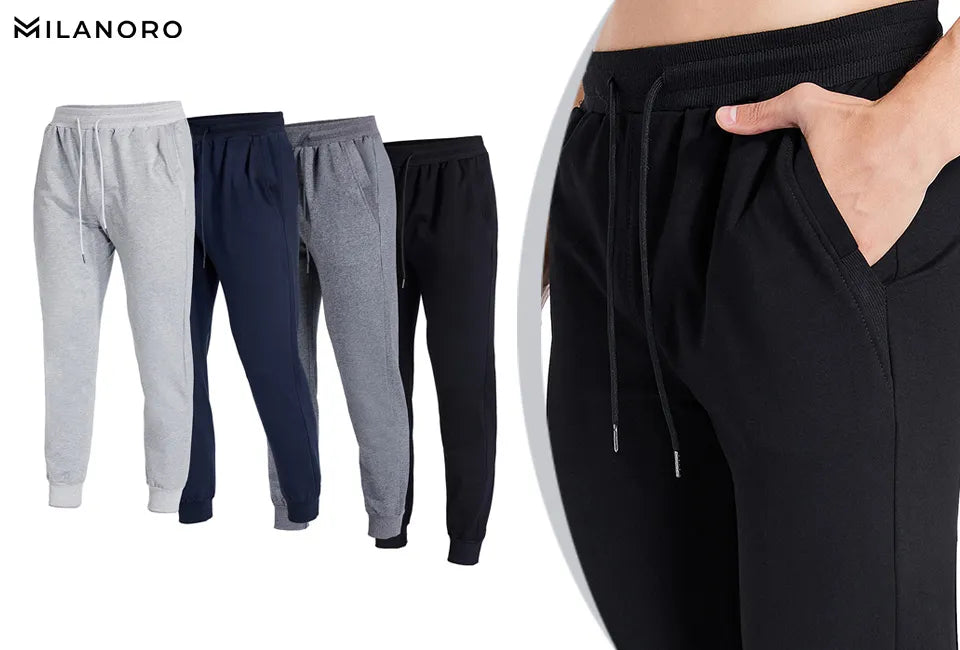 Milanoro Ultrazachte Joggingbroek - Katoenmix - Elastische Taille - 2 Zakken - Maat L -
