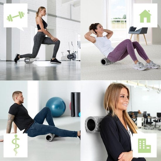 TecTake -  Yoga massagerol foamroller grijs -402845