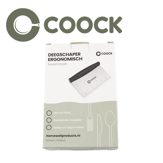 COOCK - Ergonomische Deegsteker RVS - Deegschraper - Pizza mes - Groentesnijder - Cake & Taart Schraper