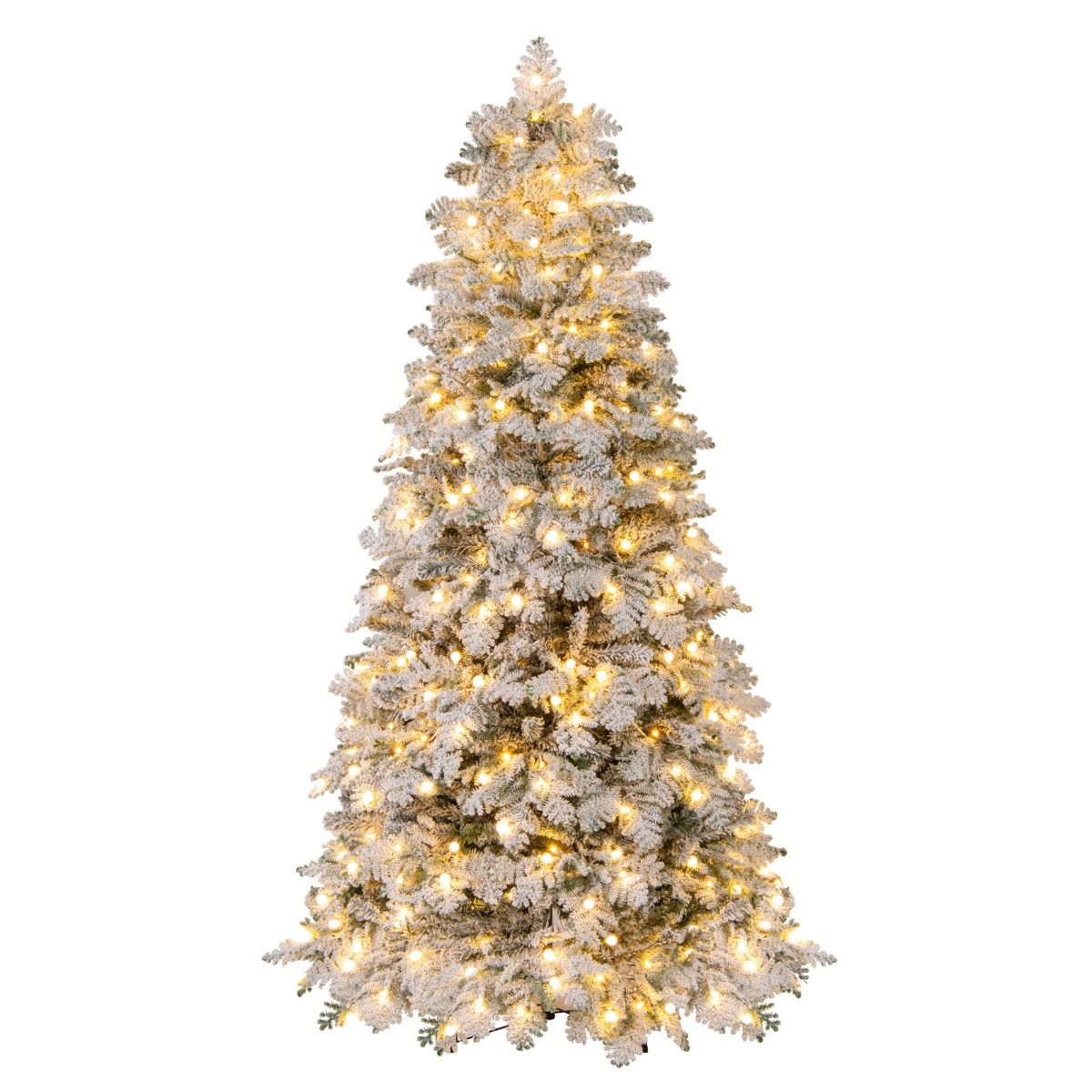 Coast Kunstkerstboom - besneeuwd - met LED-verlichting - 210 cm - groen en wit