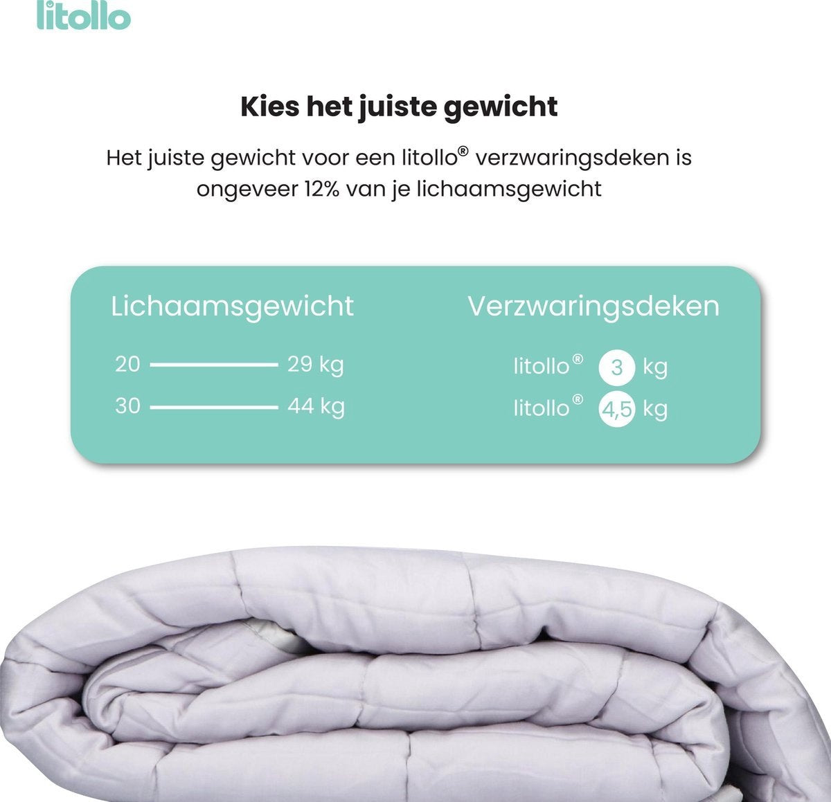 Litollo Verzwaringsdeken Kind 4,5 kg Met Dierpatroon buitenhoes - Duurzaam Bamboe Materiaal - Grijs - 100x150cm