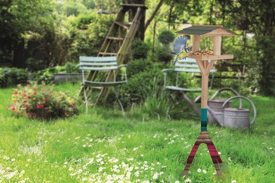 Lifetime Garden - Vogelhuisje op Paal - 115 x 35 x 35 CM - Beschermt Vogelvoer tegen Zon en Regen - voor Tuin en Balkon