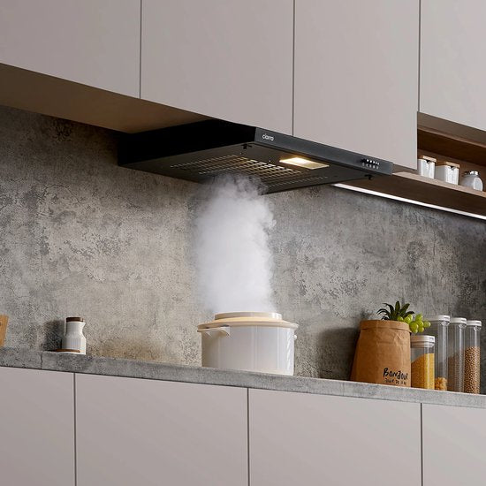CIARRA CBCB6903 - 60cm Onderbouw Afzuigkap Zwart – inclusief koolstoffilter - 220m3