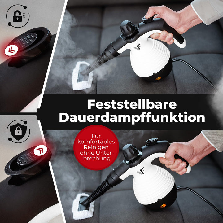 Neighbour's Friend Dampfreiniger Nieuw Model – Krachtige Handstoomreiniger, 3,5 Bar Druk, 4m Kabel, 350ml Tank voor Auto, Werkplaats en Huishouden