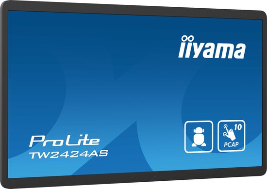 iiyama TW2424AS-B1 beeldkrant Digitale signage flatscreen 60,5 cm (23.8") Wifi 250 cd/m² 4K Ultra HD Zwart Touchscreen Type processor Android 24/7