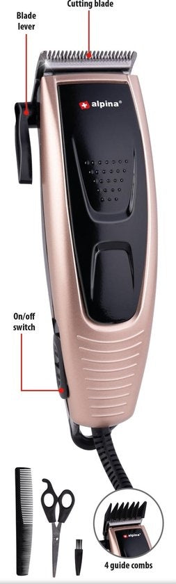 alpina Tondeuseset Haartrimmer - Trimmer Baard - 4 Opzetkammen - 8 Accessoires