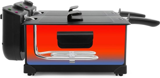 Tomado TDF6001B - Dubbele frituurpan - 2 x 3 liter - koude zone - zwart
