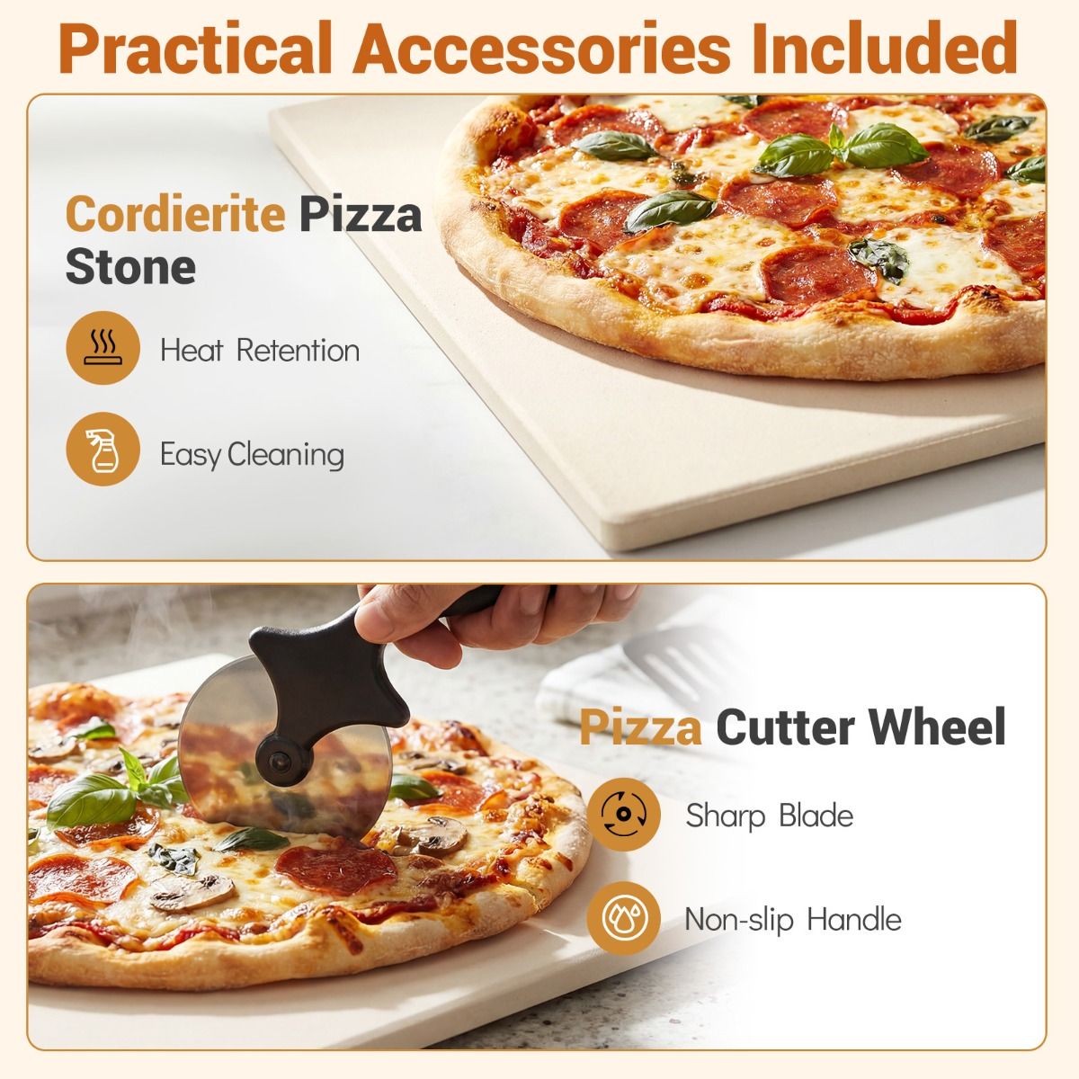 Coast Elektrische Pizzaoven - Tafelmodel met 6 voorinstellingen - Voor pizza’s tot 30 cm - Zwart