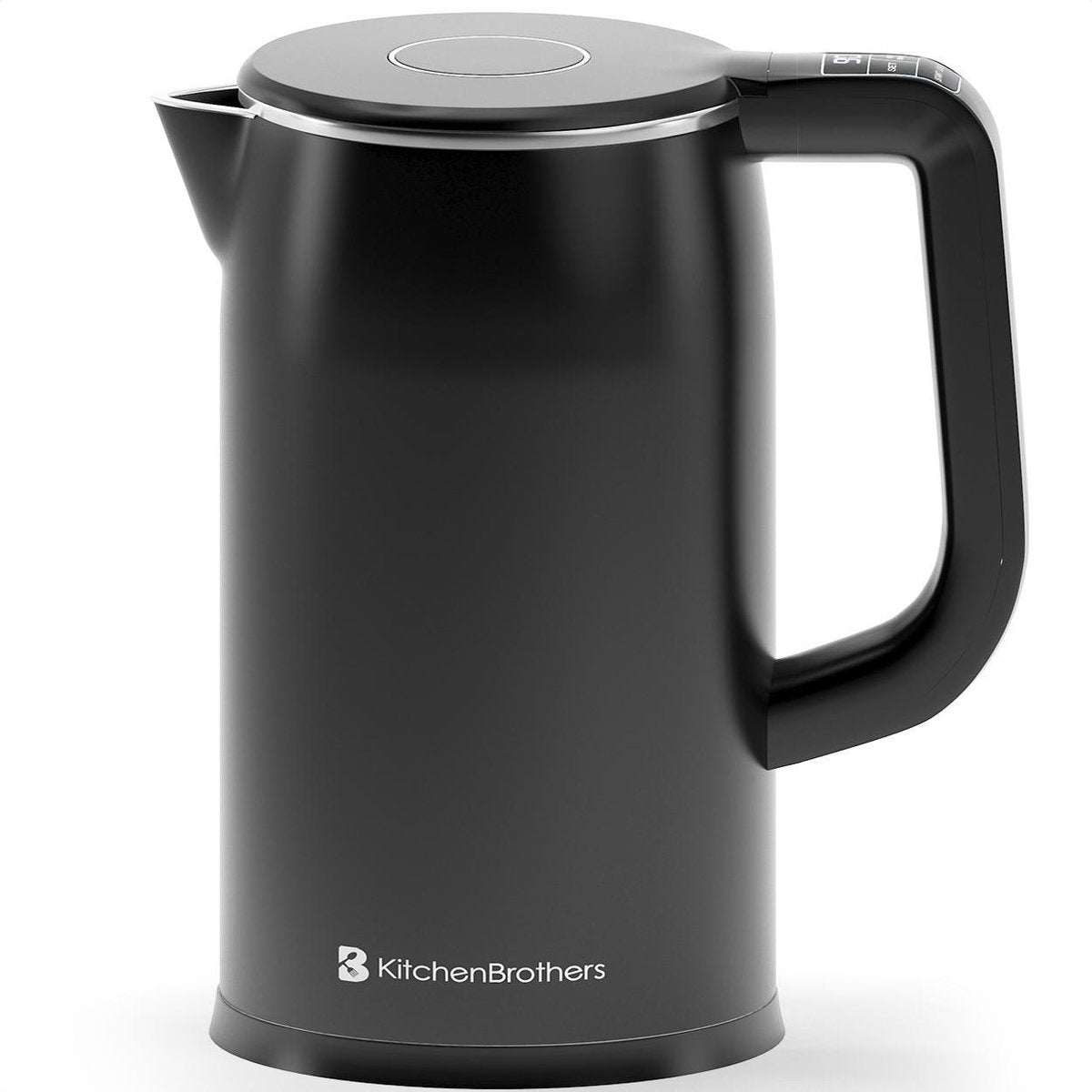 KitchenBrothers Waterkoker - 1.7L - RVS, Kunststof - BPA vrij - 1800W - 22x15.50x26.55 cm - Zwart