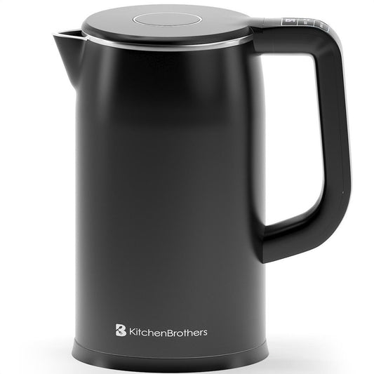 KitchenBrothers Waterkoker - 1.7L - RVS, Kunststof - BPA vrij - 1800W - 22x15.50x26.55 cm - Zwart