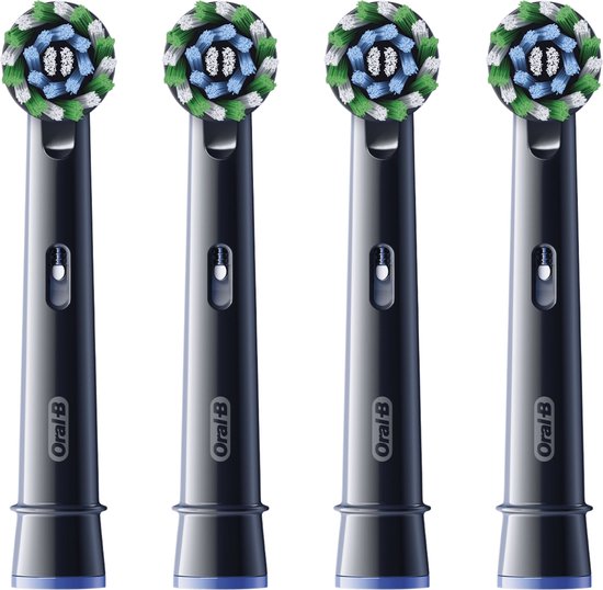 Oral-B Cross Action Pro - Opzetborstels - Met CleanMaximiser Technologie - Zwart - 4 Stuks
