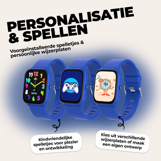 Denver Smartwatch Kinderen - Bellen/SMS/Whatsapp - Voor Android & iOS - Stappenteller - Slaapactiviteit - Hartslag, Bloeddrukmeter, Sportmodus - SWK120BU