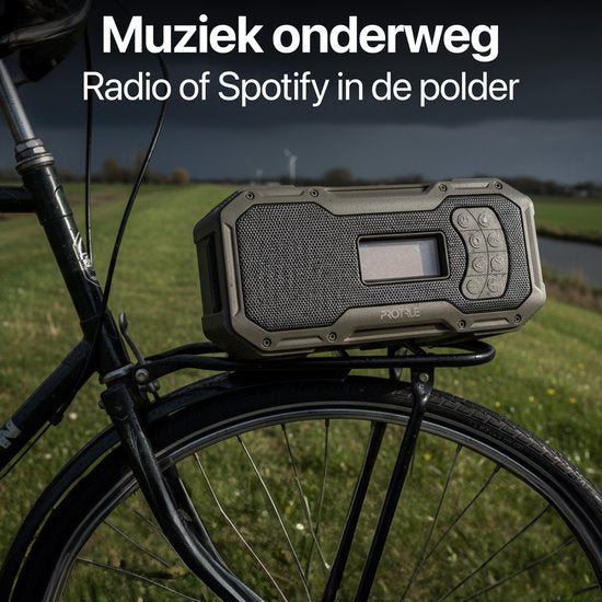 Noodradio Solar Opwindbaar - DAB+ / FM Nood Radio - 5000 mAh Powerbank Zonneenergie - Bouwradio - Badkamer Radio - Noodpakket