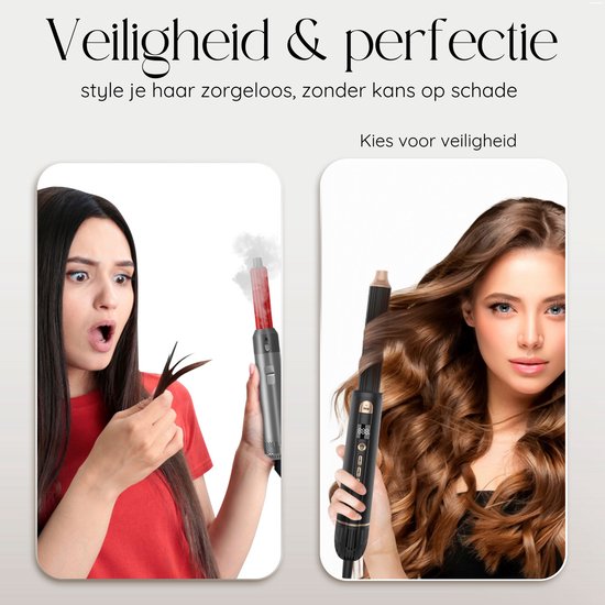 Sansbeauté® 8-in-1 Airstyler met Diffuser - Hairwrap - Multistyler - Fohnborstel Kort Haar - Dupe - Haarstyler - Haardroger - Warmteborstel - Krulborstel - Krultang - Stijlborstel - Coldshot