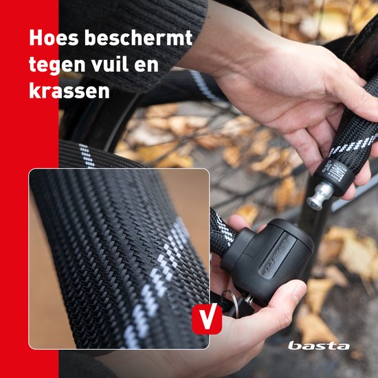 Basta Kettingslot - ART 2 Fietsslot - Gehard Stalen Ketting - Slot met Keurmerk voor Elektrische Fietsen en Fatbike - 110 cm lang