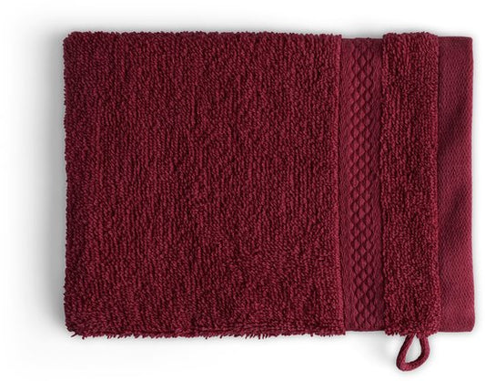 DoubleDry Hotel Washandjes 16 x 21 cm – Set van 6 – 100% Katoen 500 g/m2 – Zacht & Absorberend - Bordeaux Rood