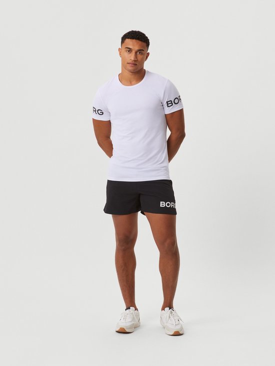 Björn Borg Sportshirt Heren Korte Mouw - Wit - Gerecycled Polyester - Maat M