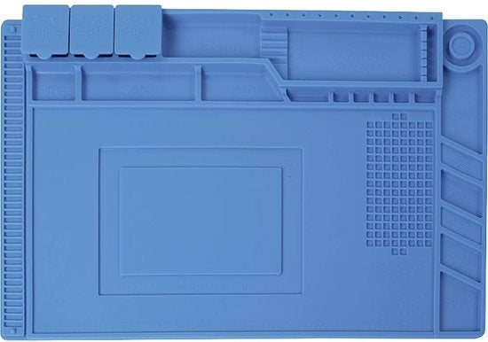 Velleman Silicone soldeermat, 450 x 300 mm, blauw