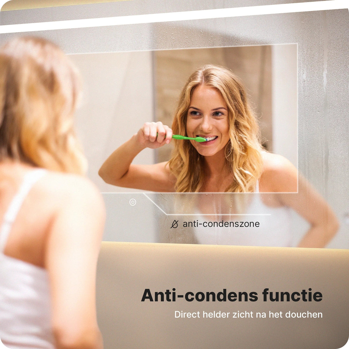 Mirlux Badkamerspiegel - 120 x 60 cm - Frameloos - LED en Anti-condens