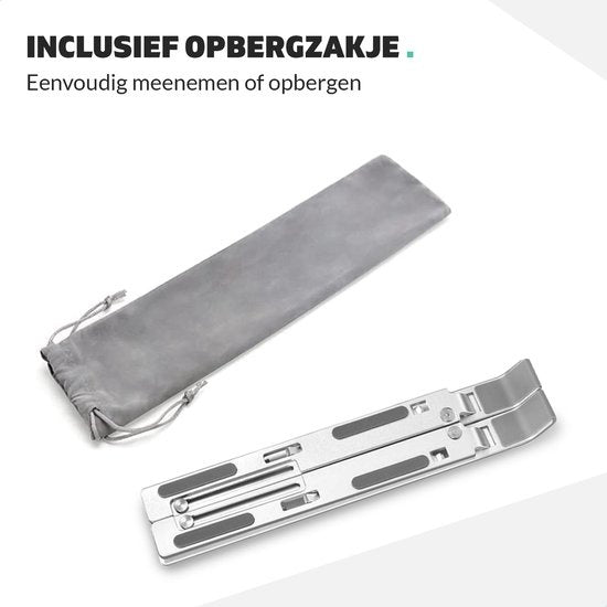 LURK® laptop standaard Opvouwbaar – Ergonomische Laptophouder – Hoogte verstelbaar – Notebook/boek/tablet – Aluminium – 11 t/m 17 inch