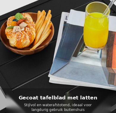 Yaheetech Bijzettafel - Tuintafel Zwart 45 x 45 x 54 cm