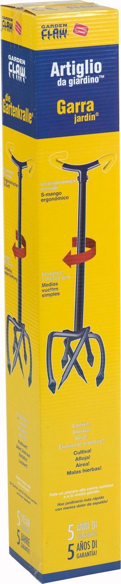 Gardenclaw Tuinklauw GC821-06 - Woelvork - 14,5 x 14,5 x 95,5 CM - Blauw/Geel