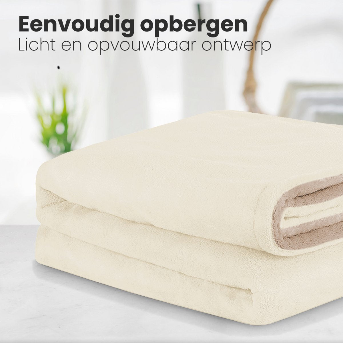 Auronic Elektrische Deken 2-Persoons - Beige - 200 x 180 cm - 3 Warmtestanden, Timer