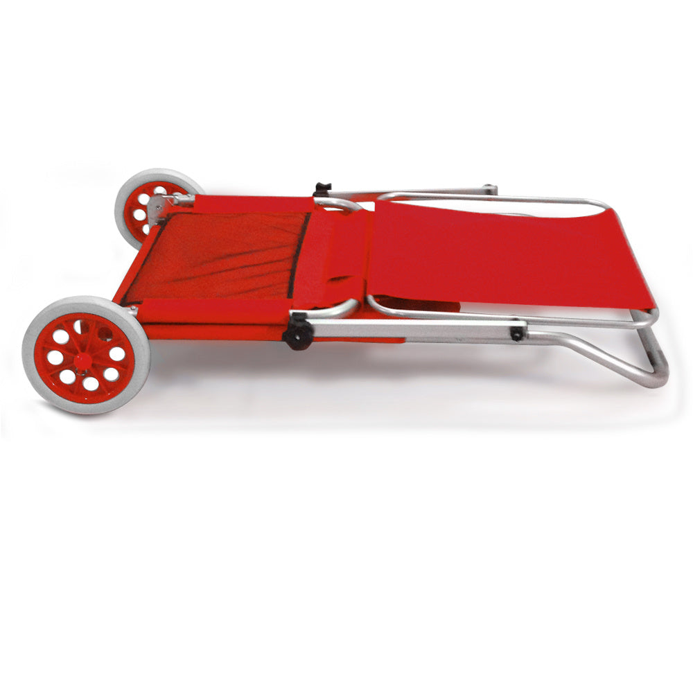 Verrijdbaar ligbed - Kreta Rood - Aluminium - Polyester - verstelbaar zonnescherm