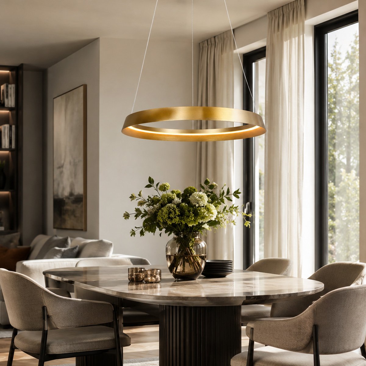 Steinhauer - hanglamp - Ringlux - goud - metaal - Ø 60cm - LED - 3692GO