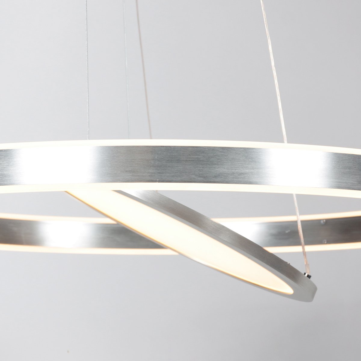 Hanglamp Ringlux 3514ST Staal 60cm Hoogteverstelbaar - Steinhauer Moderne Verlichting voor Binnen