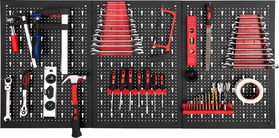 tectake® - Gereedschapswand met 25 haken en houders - 403559
