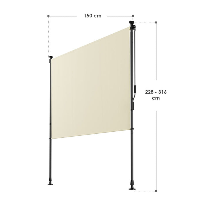 Juskys Zonwering Vertiaal - 150 x 310 cm - Beige